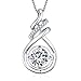 VAN RORSI&MO 2.0 ct Necklaces for Women ''Love you Forever'' Cubic Zirconia Sterling Silver Pendant Necklace, 18''
