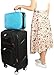 GIANT 124 Essential Oils Train Case for 5ml, 10ml and 15ml bottles – Shoulder Style Soft Case with Tall Plush Black Felt Inlay EVA Insert, Premium Metal Connectors and Double Zippers (Caribbean Blue)