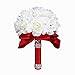 StillCool Wedding Bouquets, Crystal Pearl Silk Roses Bridal Bridesmaid Wedding Hand Bouquet Artificial Fake Flowers (18cm*24cm, Red)