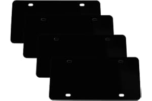 Runseaway 4Pcs Blank Aluminum License Plate Sublimation Blanks, 12x6 Inch Metal Tag for Custom Design, DIY Personalized Car Plate, US/Canada Standard with Precise Holes(Black)