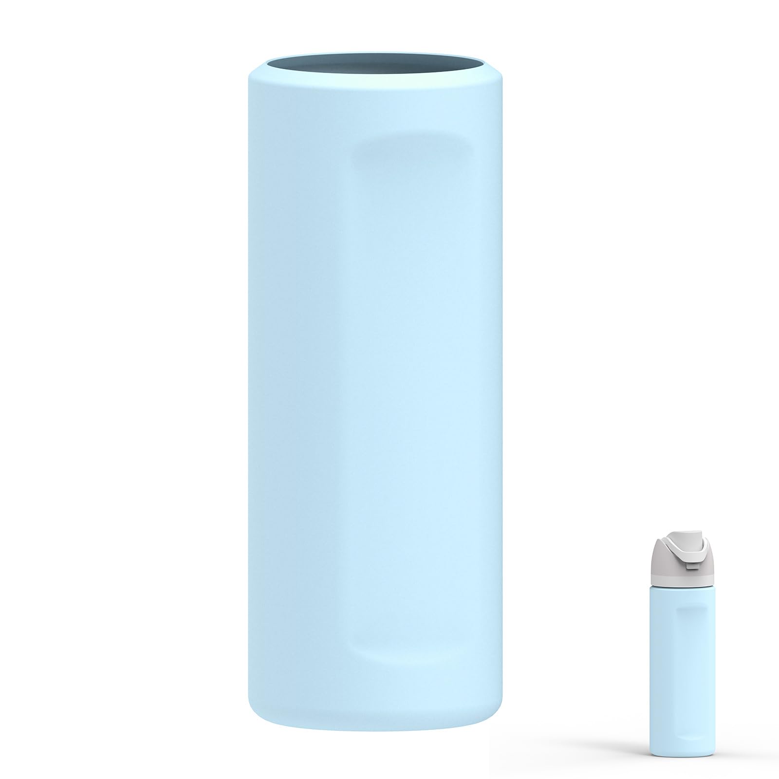 Linkidea Silicone Water Bottle Sleeve Compatible with Owala FreeSip 24oz, Anti-Slip Protector Waterbottle Boot, Bottle Bumper Cover, Blue