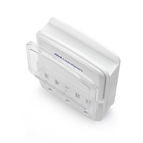 Cable Matters 3-Outlet Power Surge Protector with 4 USB Charging Ports and Micro-USB Charging Cables