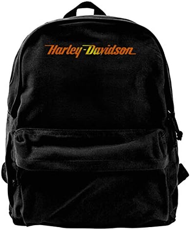 Harley Davidson-Logo Backpack Classical Basic Travel Shoulders Bag for School Water Resistant Schoolbag Black One Size