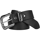 Wrangler Men's 38mm Classic Split Cut Edge with Etched Buckle Belt