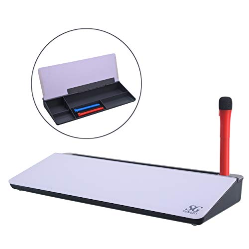 SUNGIFT Desktop Whiteboard, Computer Keyboard Stand Pad, Small Glass Desktop Organizer Board