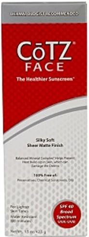 Cotz Face Sunscreen for Lighter Skin Tones, SPF 40 1.5 oz (Pack of 4)