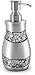 Creative Scents Silver Mosaic Liquid Soap Dispenser for Bathroom - Decorative Lotion Dispenser - Bling Countertop Soap Dispenser for Liquid Soap and Lotion with Durable Metal Pump (Silver-Gray)