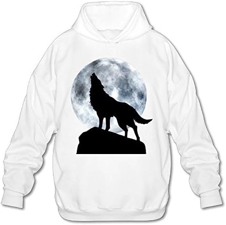 Men's Hooded Sweatshirts Soft Howl Wolf Moon Cotton Hoodies Pullover Hooded Sweatshirts