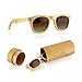 Polarized Genuine Bamboo lightweight Wood Entire Frame Vintage Handcraft Sunglasses Mens Womens Eyewear with Wooden Bamboo box - Brown