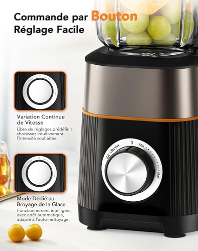 Blender Blender with 2 Portable Tritan Cups Can Crush Ice Cream for Juice, Smoothies, Milkshakes