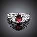 NYKKOLA New Arrival 925 Silver Beautiful Ruby Diamond Fashion Band Ring for Women Lady Lovers(O)