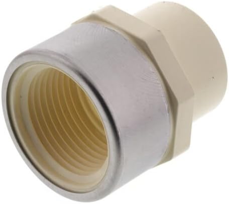 1" CTS CPVC Female Adapter w/ Reinforced SS Collar (Socket x FIPT), Pack of 10