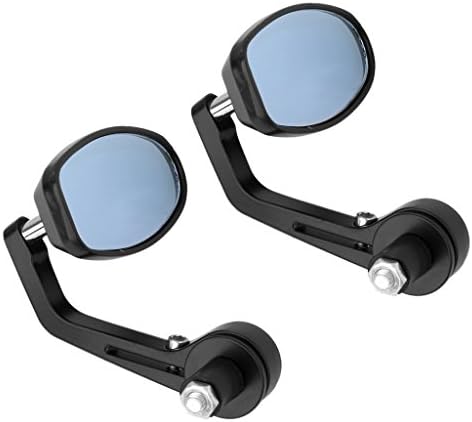 Autofier Motorcycle/Bike Black Colour 7/8" Handlebar Bar End Mirrors for Royal Enfield Bullet 350 (Free Tibetian Buddhist Prayer Flag with Every Order)