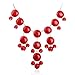 Jane Stone Fashion Red Bubble Necklace Gold Tone Bib Collar Necklace for Women (Fn0508-S-Red)