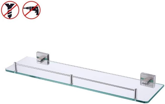 KES Bathroom Glass Shelf 1 Tier Shower Caddy Bath Basket Stainless Steel RUSTPROOF Wall Mount NO Drilling Brushed Finish, A2420ADG-2 - - 