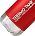 Thermo Tank Insulated Stainless Steel Water Bottle - Ice Cold 36 Hours! Vacuum + Copper Technology - 17 Ounce (Deep Red, 17oz)