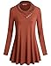 Miusey Pregnancy Shirts, Womens Long Sleeve Cowl Neck Vintage Casual Blouse Tunic Top Shirts Plus Size Maternity Tops Rust Large