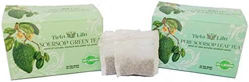 Tirta Life Soursop Leaves Tea Sampler Packs (Pure &amp; Green Tea Blend) - 40 Tea Bags
