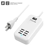 USB Charger, Costech 5 Feet Power Cord 6 Port Desktop High Speed Wall Travel Charging Adapter Hub for Ipad,Iphone,Samsung Other Fit USB Ports Devices
