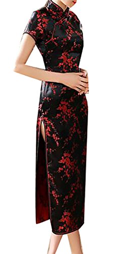 Jaycargogo Women's Vintage Chinese Traditional Cheongsam Floral Qipao Dress