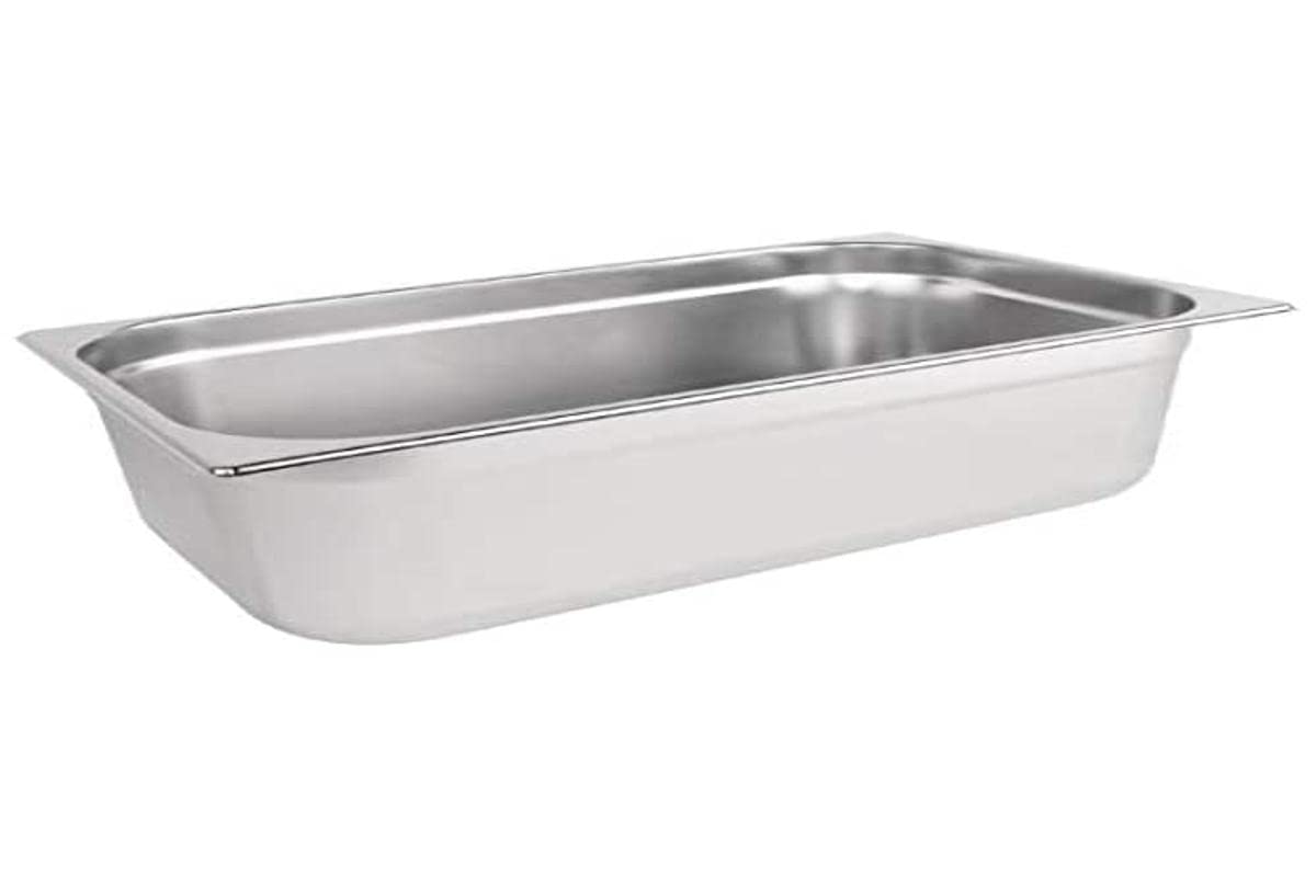 Vogue K924 Stainless Steel 1/1 Gastronorm Pan 20Ltr/150mm Deep Food Container, Silver
