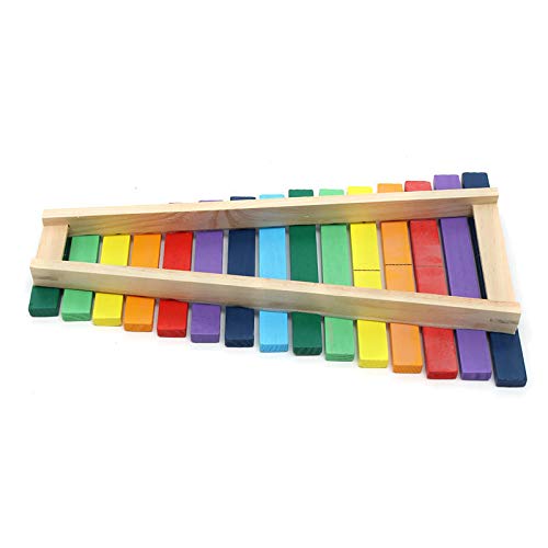 image for K&A Company 15 Tone Colorful Wooden Glockenspiel Xylophone Educational