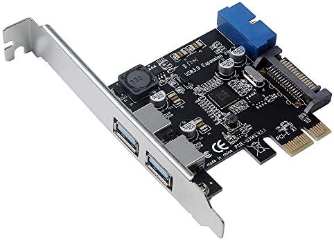 Grborn PCI-E to USB3.0 Expansion Card PCI Express Adapter Converter Card Front Expansion Interface Power Supply Module for Desktop PC