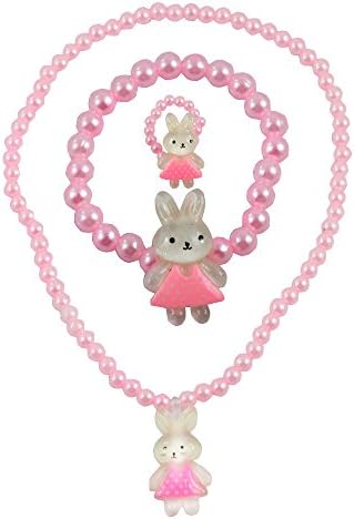 Angel Glitter "Pink Pearl Strawberry Mumma's Cherry" 3-PCS Jewellery Set For Kids (Bunny)
