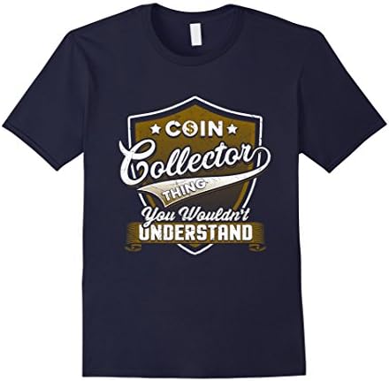 Men's Fathers Day Shirt Funny Dad Coin Collector Thing Coins Gift XL Navy