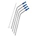 EHME New Stainless Steel Straws with Comfortable Silicone Tip Covers,Fits 30 oz YETI,RTIC Tumbler Ramblers Cups,Cleaning Brushes Included(Blue)