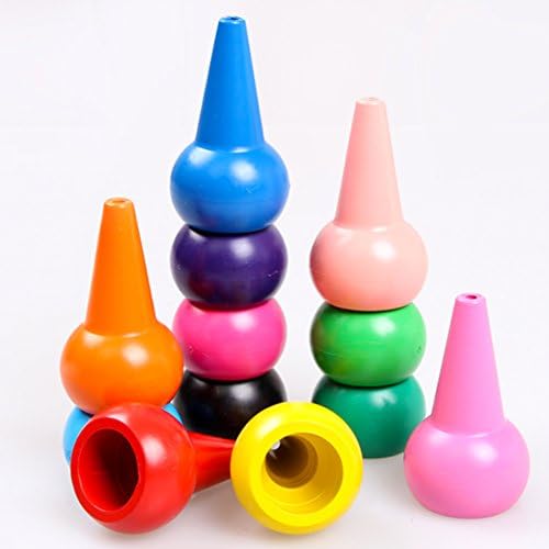 Finger Crayons for Toddlers 12 Colors Finger Crayons Stackable Toys Paint Crayons for Kids Toddlers Child Safety and Non-Toxic