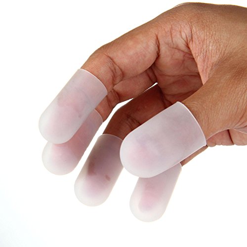 Leegoal Silicone Finger Protectors 5pcs, Reusable Finger Covers Guards Heat Resistant Finger Gloves for Heat Cooking Baking Barbecue BBQ