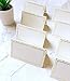 100 Place Cards with Gold Polka Dots | 2 x 3.5 Inches Small Tent Cards | Name Cards for Table Setting - Dinner Party Buffet Weddings Baby Shower Bridal Shower Business Food