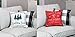 AuldHome Christmas Throw Pillow Covers (Set of 2); Christmas Tree & Candy Cane Themed Holiday Cushion Covers, 16 x 16 Inches