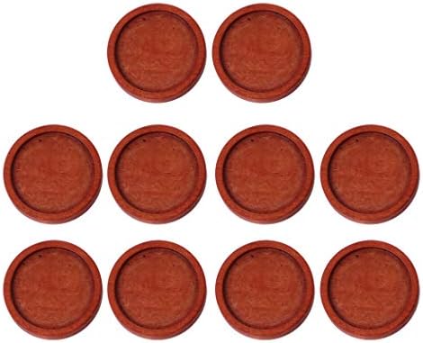 JunYe 10Pieces Wooden Round Frame Pendant Open Bezel Cabochon Setting UV Resin Charm DIY - Coffee