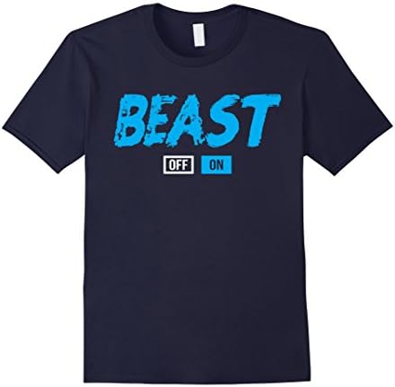 Men's Funny Beast On Off Mode T-Shirt Small Navy