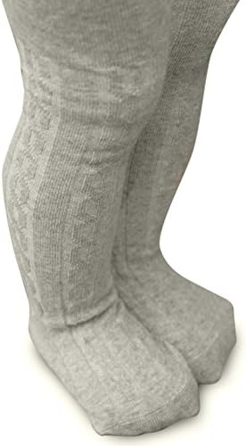 TonTech Baby Toddler Girls Cable Knit Tights Leggings Stocking Pants (1-6Years) (6-12 Monthes, Grey)