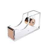 Acrylic Gold Tape Dispenser , Modern Design Office Desk Accessory (Gold)