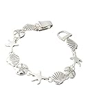 Silvertone Sand Dollar Starfish Shell Shellfish Sea life Theme Magnetic Bracelet by Jewelry Nexus