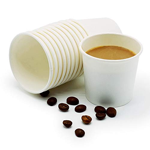 TashiBox 4 Ounce Thick Espresso Cups Travel To Go, 4oz-200, White