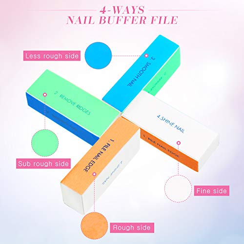 6 Pieces Dip Powder Tray Nail Files and Buffer Set, Include French Nail Dipping Powder Container