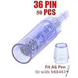 Ultima A6 Pen Rechargeable Therapy System Replacement Parts - 50pcs Cartridges (36 Bayonet Slot)