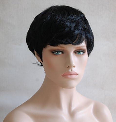 Ladella Beauty 100% Human Hair Remy Short Hair Wig, Color Black #1