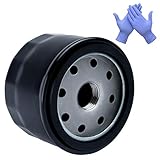 HOODELL 696854 Oil Filter with Gloves, for Briggs and Stratton 492932 492932S, John Deere AM125424, Kawasaki 49065 7007, Pro Performance Lawn Mower Oil Filter
