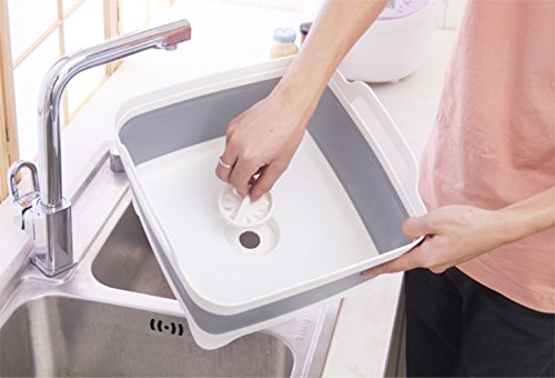Foldable Strainer Wash and Drain Dish Tub，Fruits Drainer Basket Vegetable Sink Colander Draining Basket - Thumbnail 4