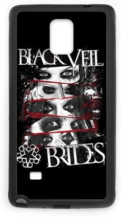 Personalized Note 4 Hard TPU Rubber Phone Case Compatible for Samsung Galaxy Note 4 IV - BVB Black Veil Brides (Design A443)