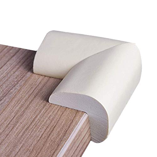 Foam Corner Protectors | 8-Pack Foam Caring Corner Guards by The Hamptons Baby | Safety Furniture Bumpers | Long Lasting, Pre-Applied Adhesive | Sharp Corner Cushions (White)