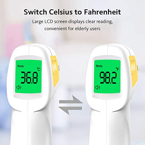 CocoBear Thermometer for Fever Digital Medical Infrared Thermometer for Body, Surface and Room Forehead Thermometer for Baby, Kids and Adults