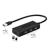 Rocketek Multi Memory Card Reader for SD/Micro SD and 3-Port USB 3.0 Portable Data Hub Adapter Combo with Extra Micro USB Power Port for laptops, Tablets and ultrabooks