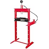 12 Ton Shop Press with Hand Pump Pressure Gauge H-Frame Hydraulic Equipment 34"
